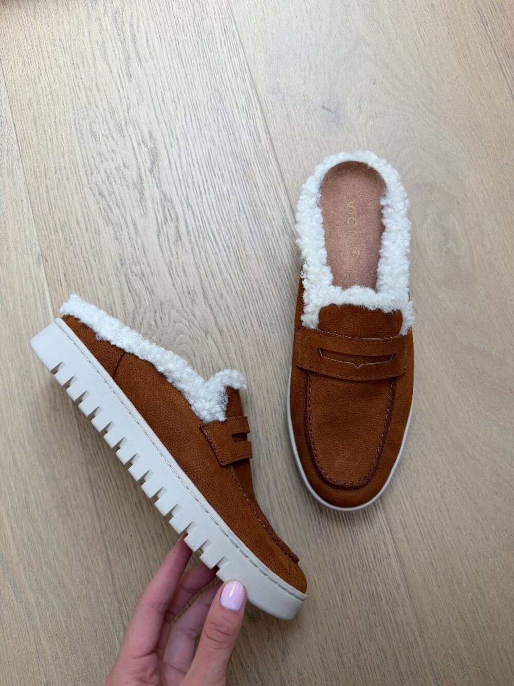 Uptown Loafer Mule with Shearling